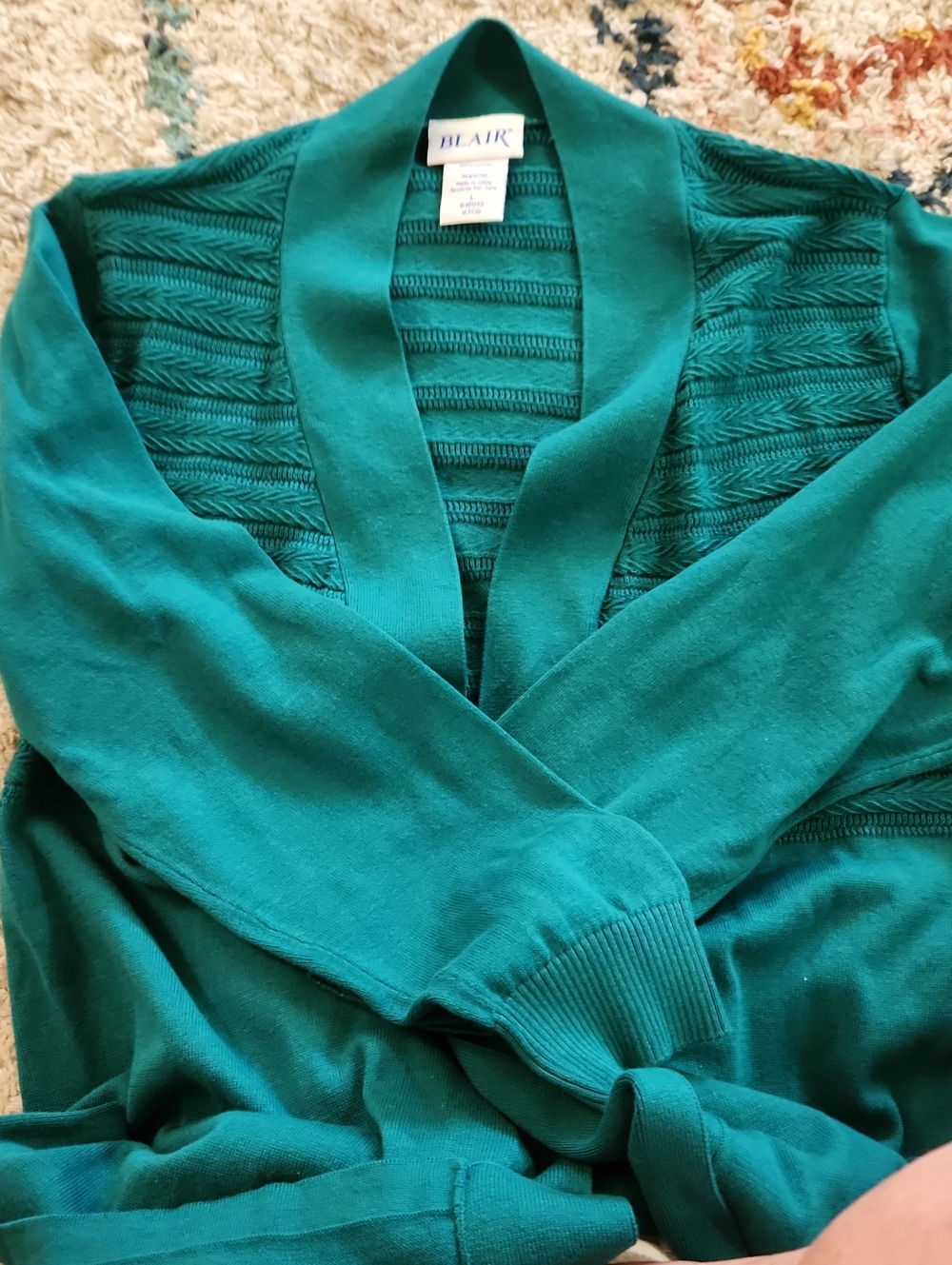 Blair Teal Open-Front Cardigan Sweater
